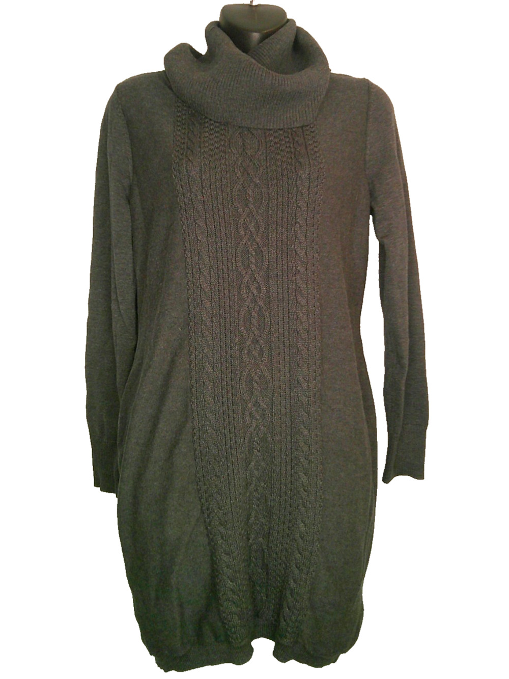 Dockers Women's Medium Gray Turtleneck Knit Sweater Dress